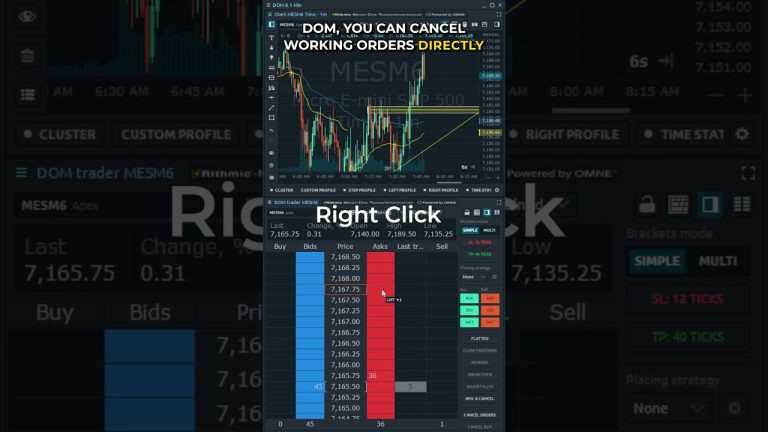 One-Click Cancel on the DOM Ladder #futurestrading