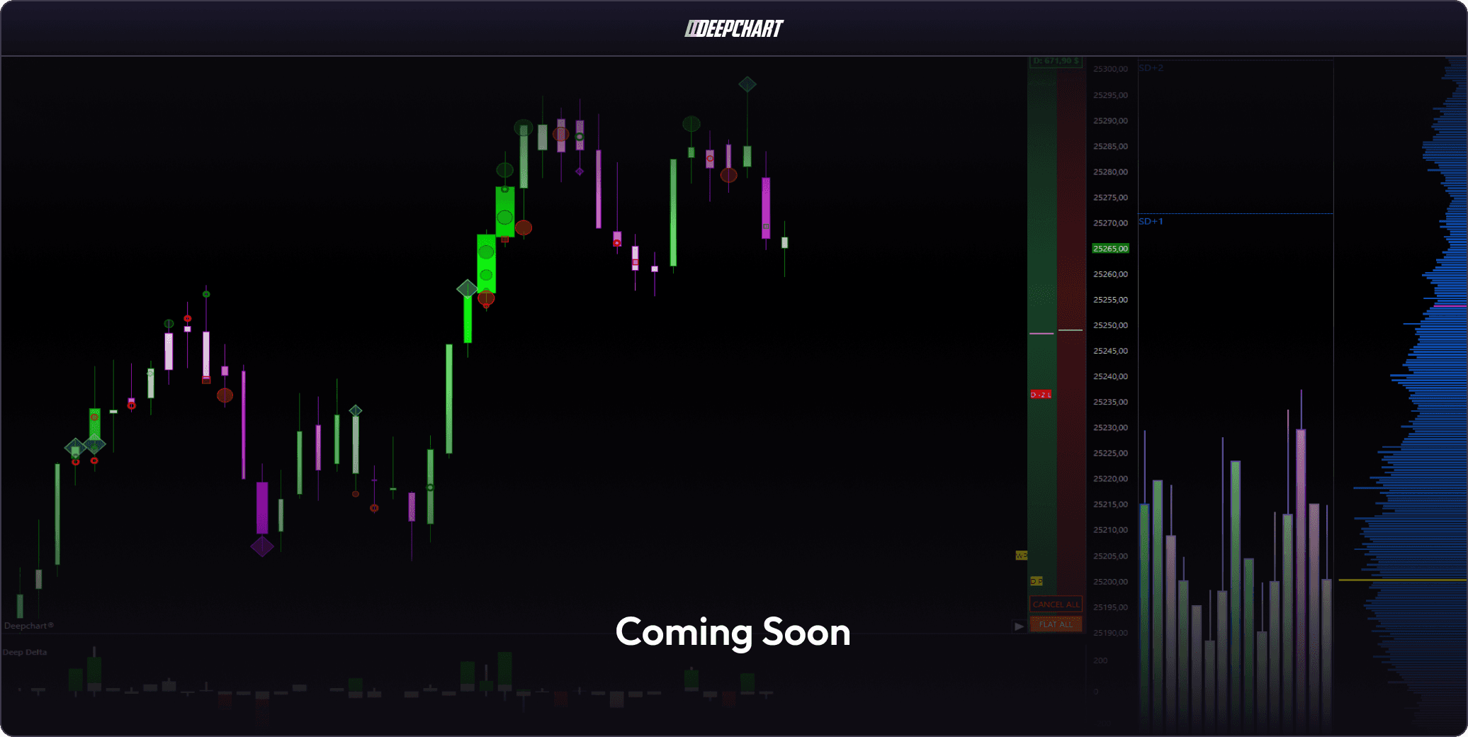 DeepCharts volume profile and market structure view - Optimus Futures