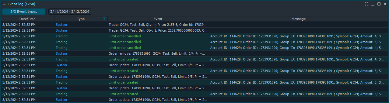 Event Log